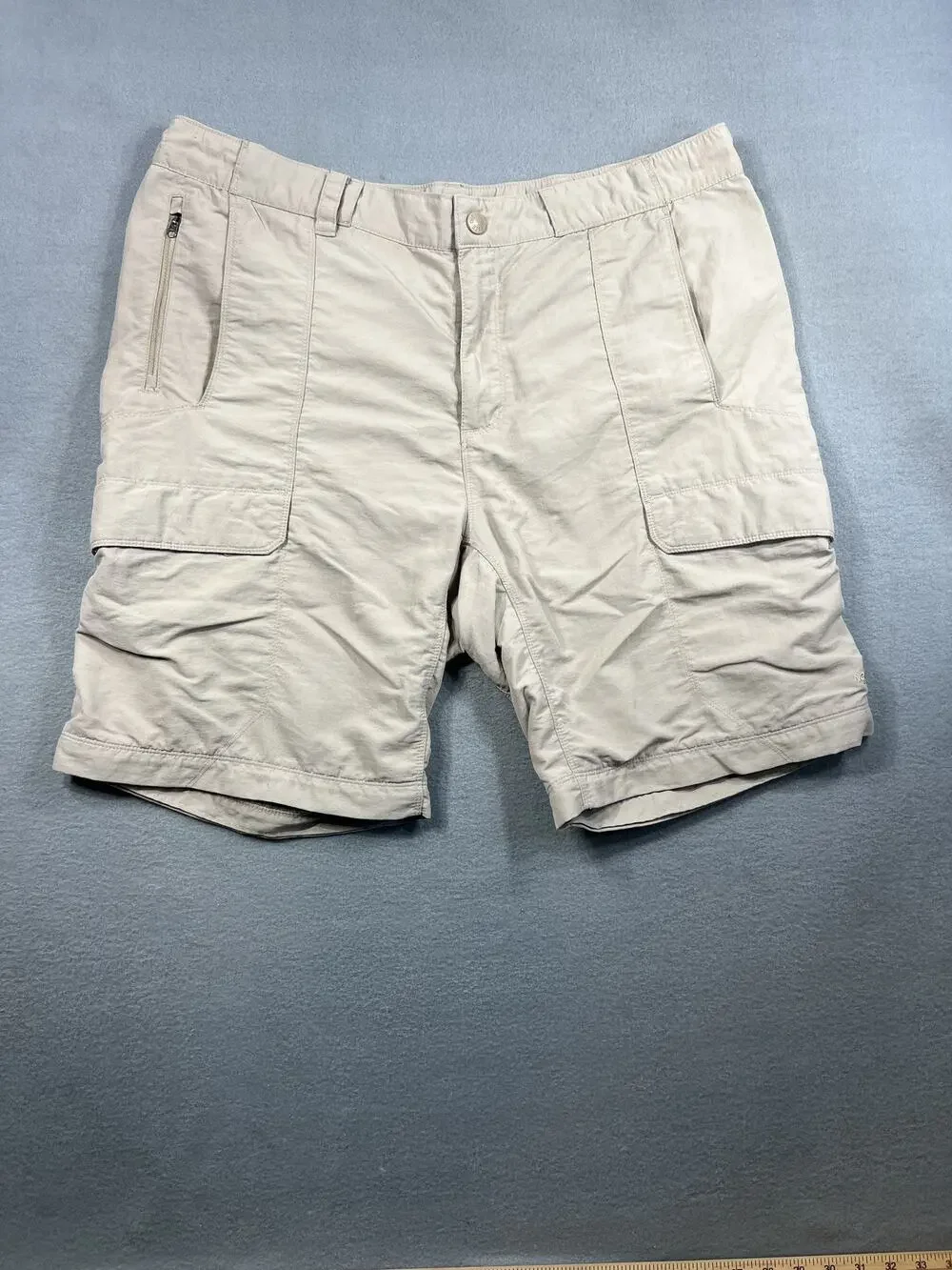 North Face Cargo Shorts for Men - Light Beige, Size L, Outdoor Nylon Wear